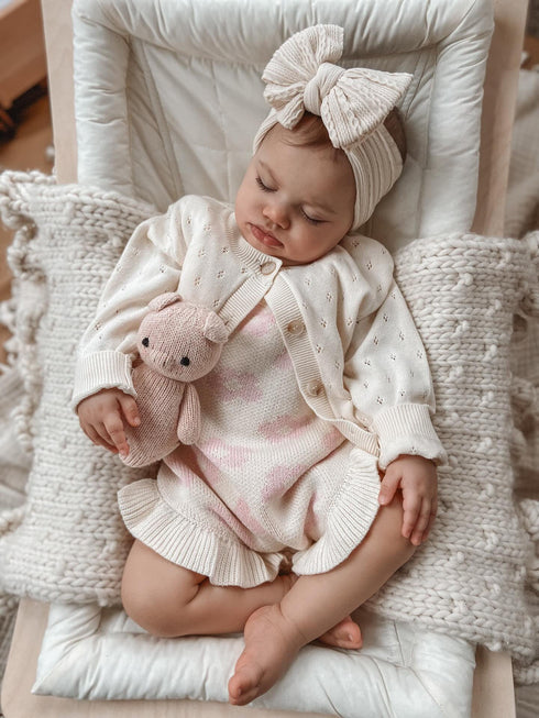 luna-luca-pointelle-cardigan-cream Luna and Luca Newborn Baby Clothes